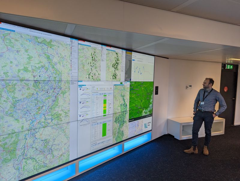 Photo taken at the control room of the Watershap Limburg at the final project meeting.
